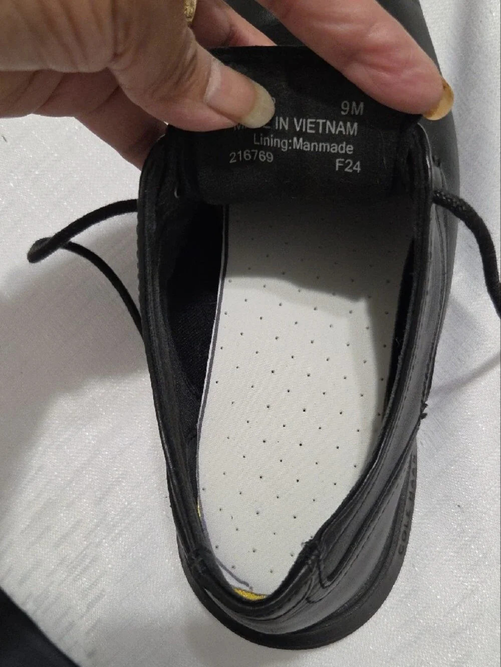 Cole Haan Black Leather Lace-Up Oxfords
